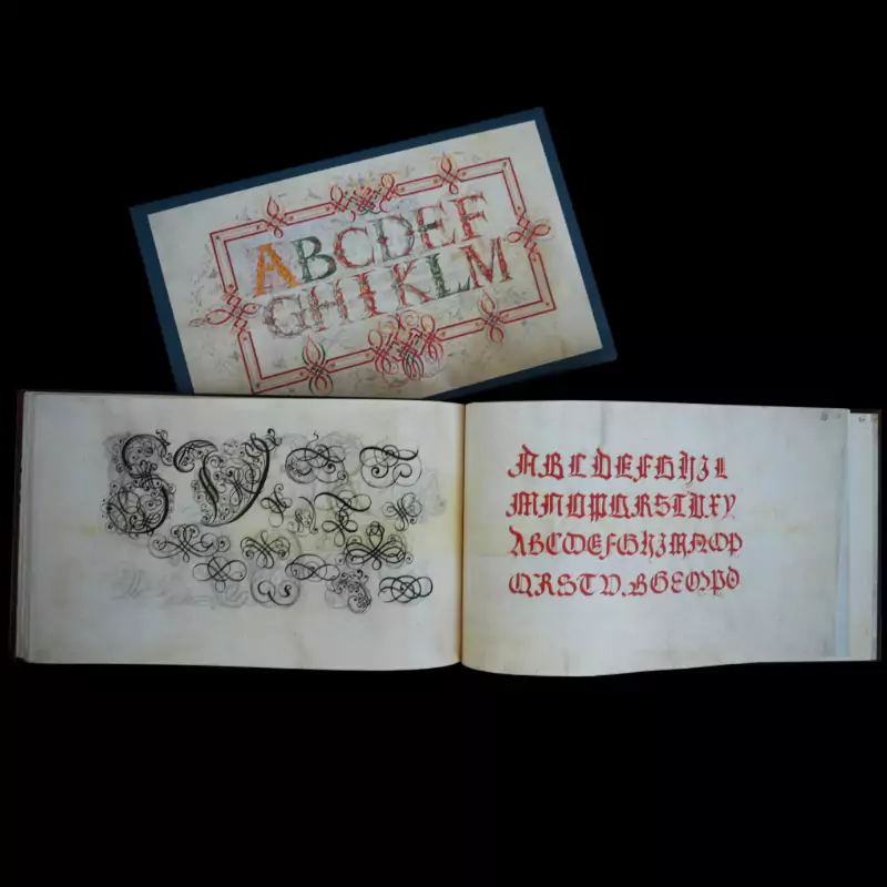 Page interieur du livre de calligraphie de Johann Caspar Winterlin